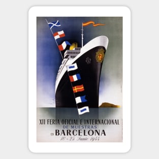 Barcelona Spain Vintage Poster 1944 Sticker